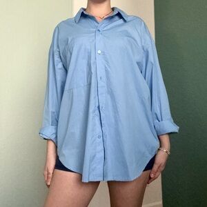 Abercrombie Light Blue Oversized Button Down- size Medium